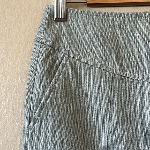 Banana Republic Gray Herringbone Pencil Skirt Pockets 2 - Picture 2 of 11